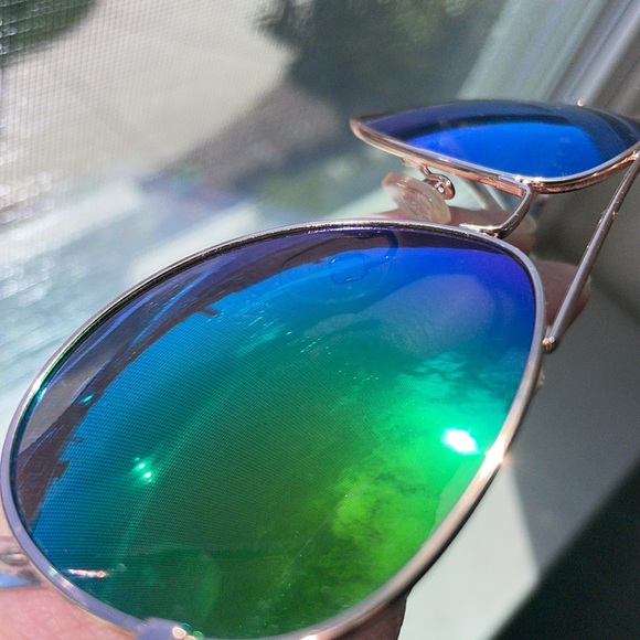 Old Navy Mirror Aviator Rosegold Frame Sunglasses - Picture 3 of 7